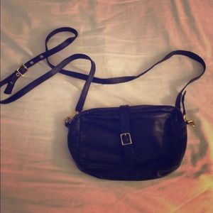 Clare V. Black and gold hardware crossbody